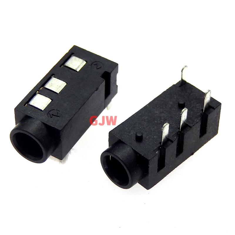 10PCS 3.5mm jack Female Audio Connector 4 Pin SMD DIP Headphone Jack Socket PJ-320 PJ320D Audio Interface Audio Jack Black