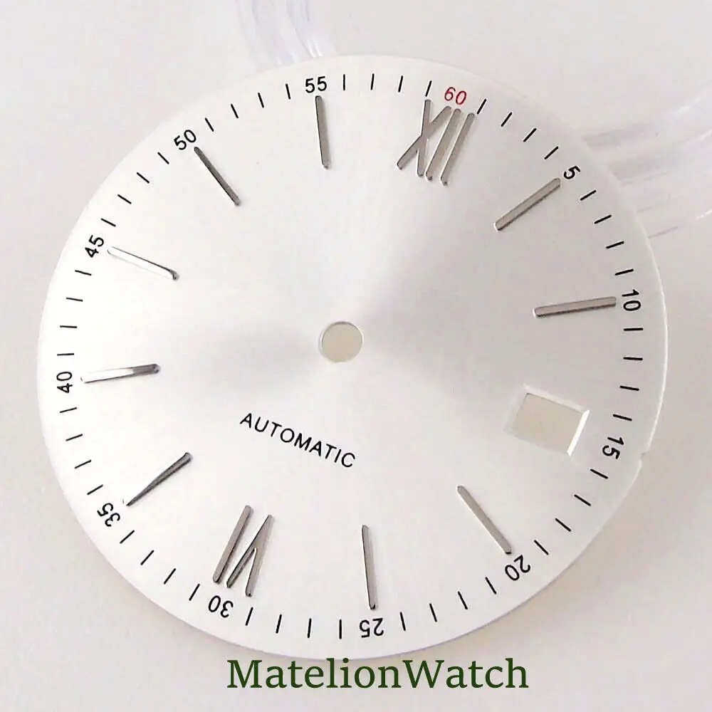 31mm Sterile Watch Dial Watch Face Fit NH35A NH35 Movement Date Roman Numbers