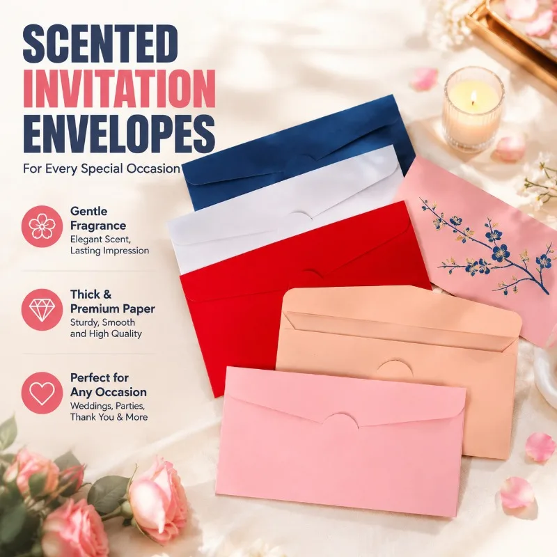 Hot‑selling Thickened New Scented Envelopes, Minimalist Blank Colorful Mail Pouches, Romantic Festival Invitation Holders