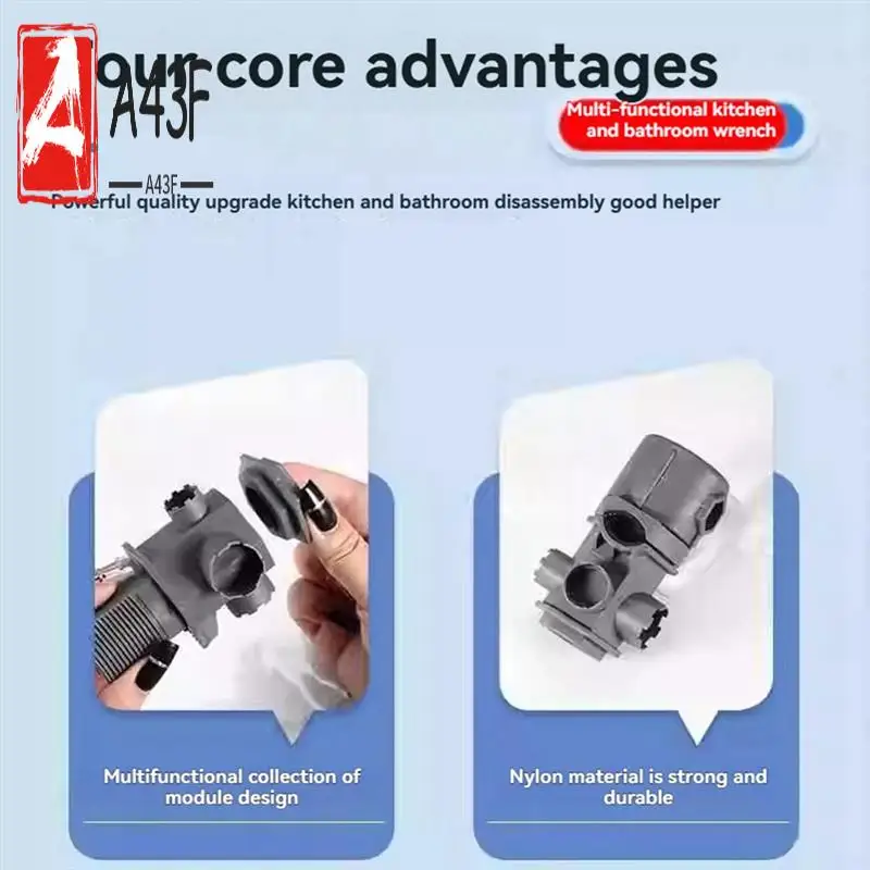 

A43F-16 In 1 Multifunctional Kitchen And Bathroom Wrench,Wrench Tool Set For Faucet, Faucet Wrench With Useful Gadgets