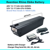 Reention Rhino Ebike Battery 48V 13Ah 16Ah 17.5Ah 52V 17.5Ah for Escape Pro Rize City Leisure Tor Plus Kugoo Kirin F1 Pro