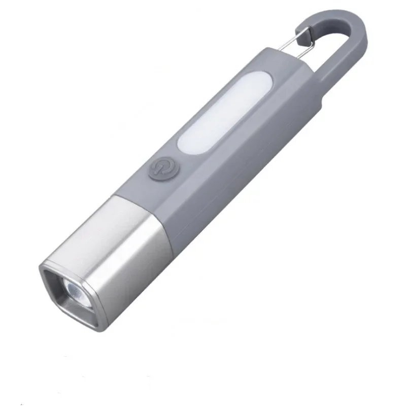 Portable Outdoor Strong Lighting Mini Flashlight for Camping Hanging USB Charging ABS Flashlamp Telescopic Focus COB Side Lamp