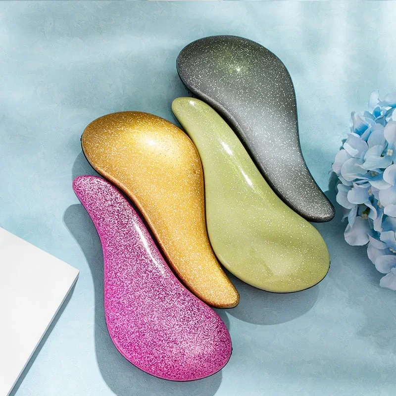 

2 Волшебная расческа для детоксикации, массажная щетка для волос, щетка для укладки волос, расческа для салона, парикмахерский инструмент для волос, специально для настоящих париков из натуральных волос