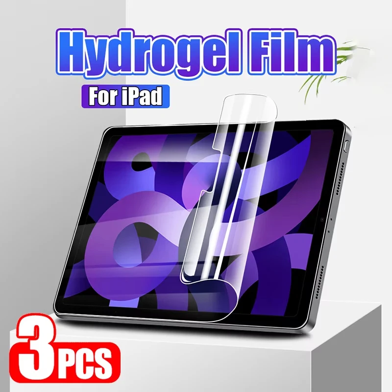 

3PCS Hydrogel Film Screen Protector For iPad Pro 13 M4 Air 11 5 4 M3 M2 Mini 6 7 A16 10 9 10th 9th Generation 12.9 2025 No Glass