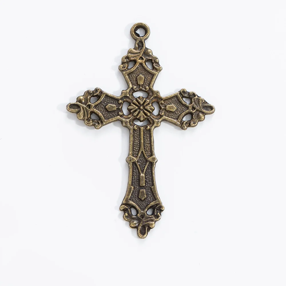 Ciondolo croce retrò europeo e americano, ciondolo accessorio collana fai da te personalizzato