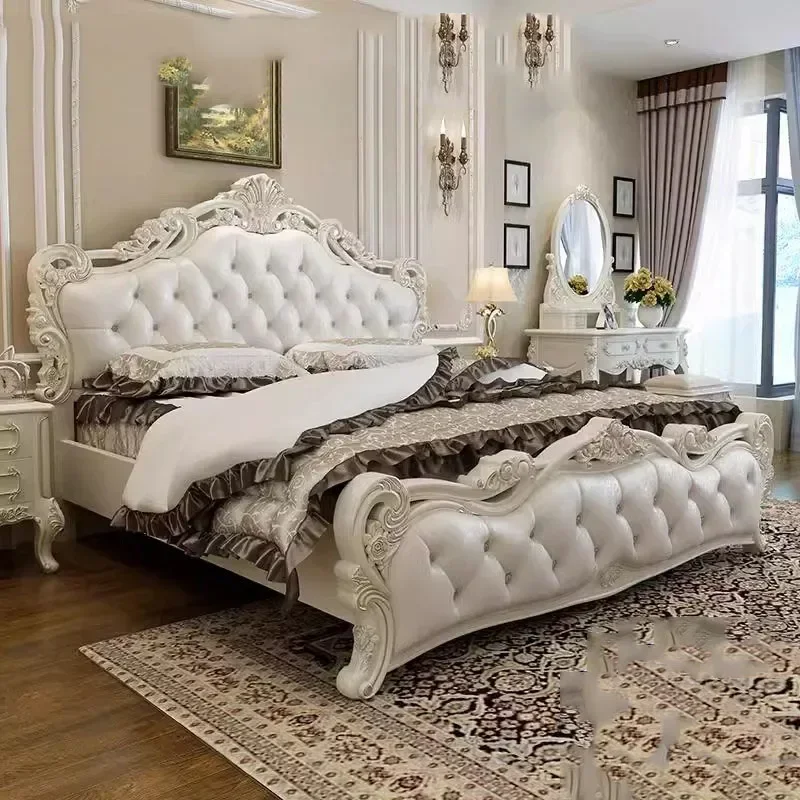 

Luxury Double Bed Bedroom Girls Design Sun European Sleeping Platform Bed Castle Beauty Floor Muebles Lounge Suite Furniture