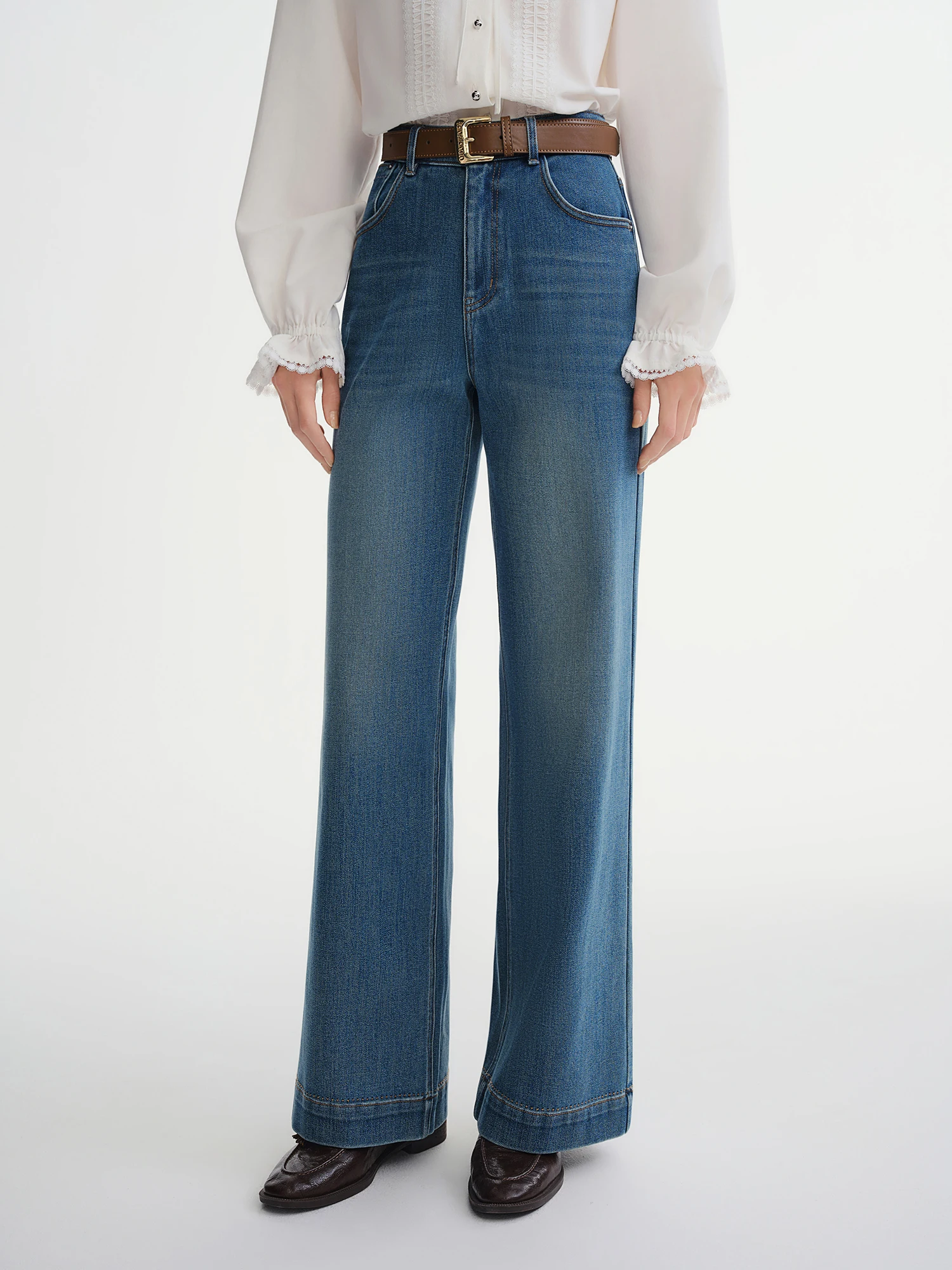 DUSHU Plus Size Women's Perfect Stretch High Waist Straight Leg Jeans Autumn Winter 2025 New Casual Comfort Trousers Pants