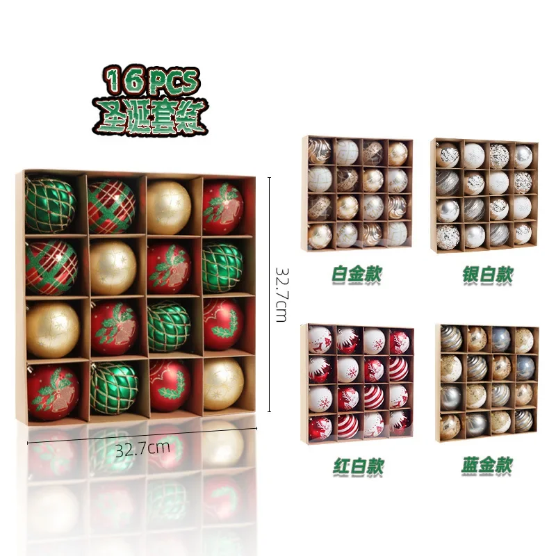 

16pcs 8cm Christmas Balls Set Multicolor Christmas Decorations 2023 New Year Xmas Tree Ornaments Set for Home Party