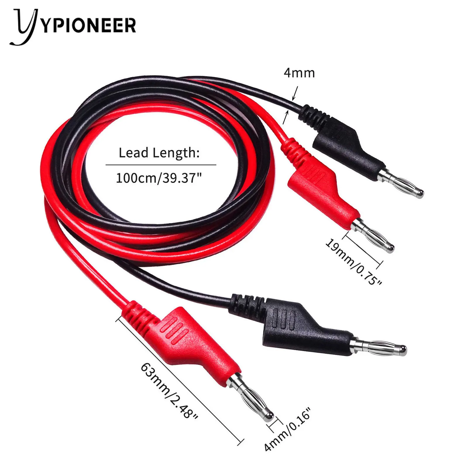 YPioneer P1036B 4 مللي متر الموز إلى الموز التوصيل اختبار الرصاص عدة مع التمساح التمساح كليب سلك ثقب مجسات ل المتعدد