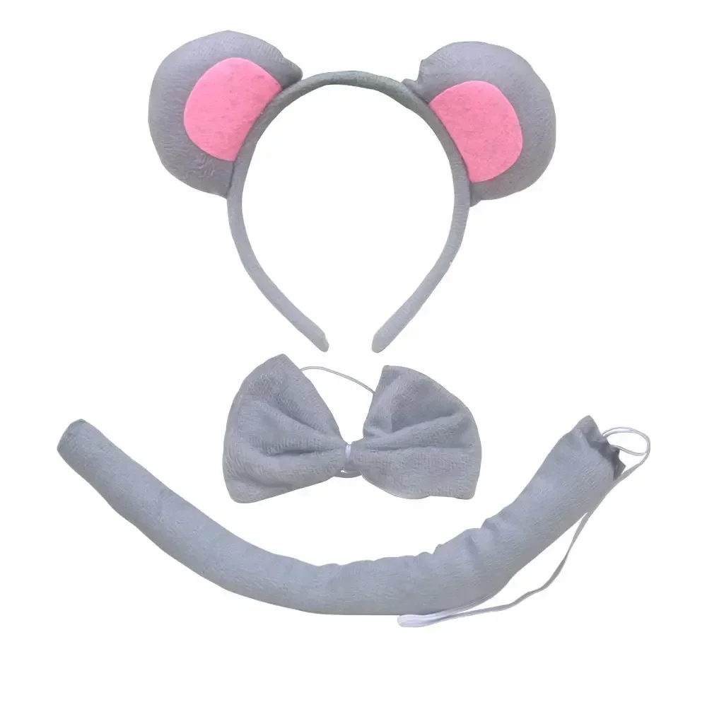 Halloween Animal Hair Bands Cross-border Sources Cute Little Mouse Performance Headdress Children Gray Mouse Ears Hairpin Set