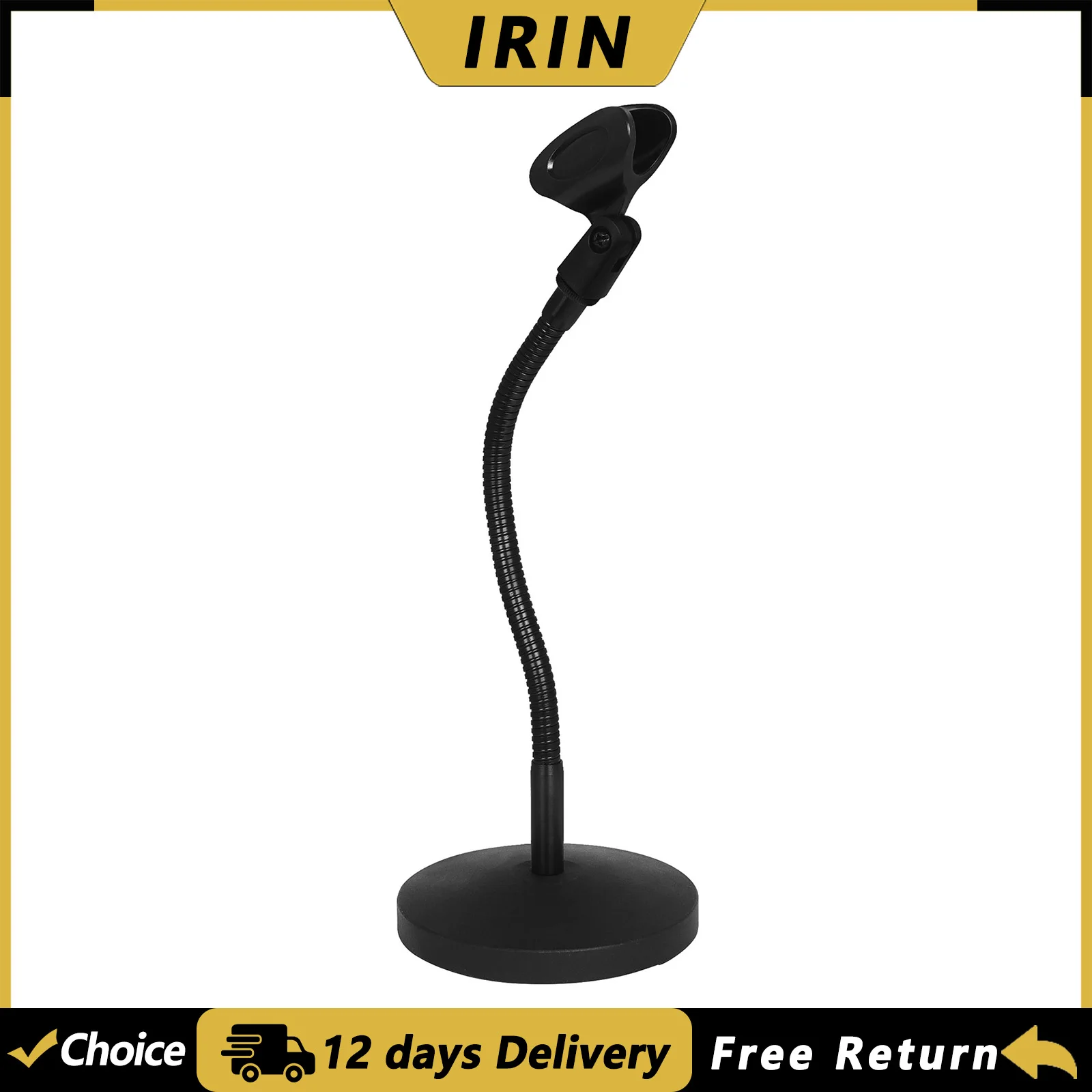 IRIN Desktop Microphone Stand Adjustable Metal Mic Support Stable Tabletop Bracket for Podcasting Streaming Gaming Mic Stand