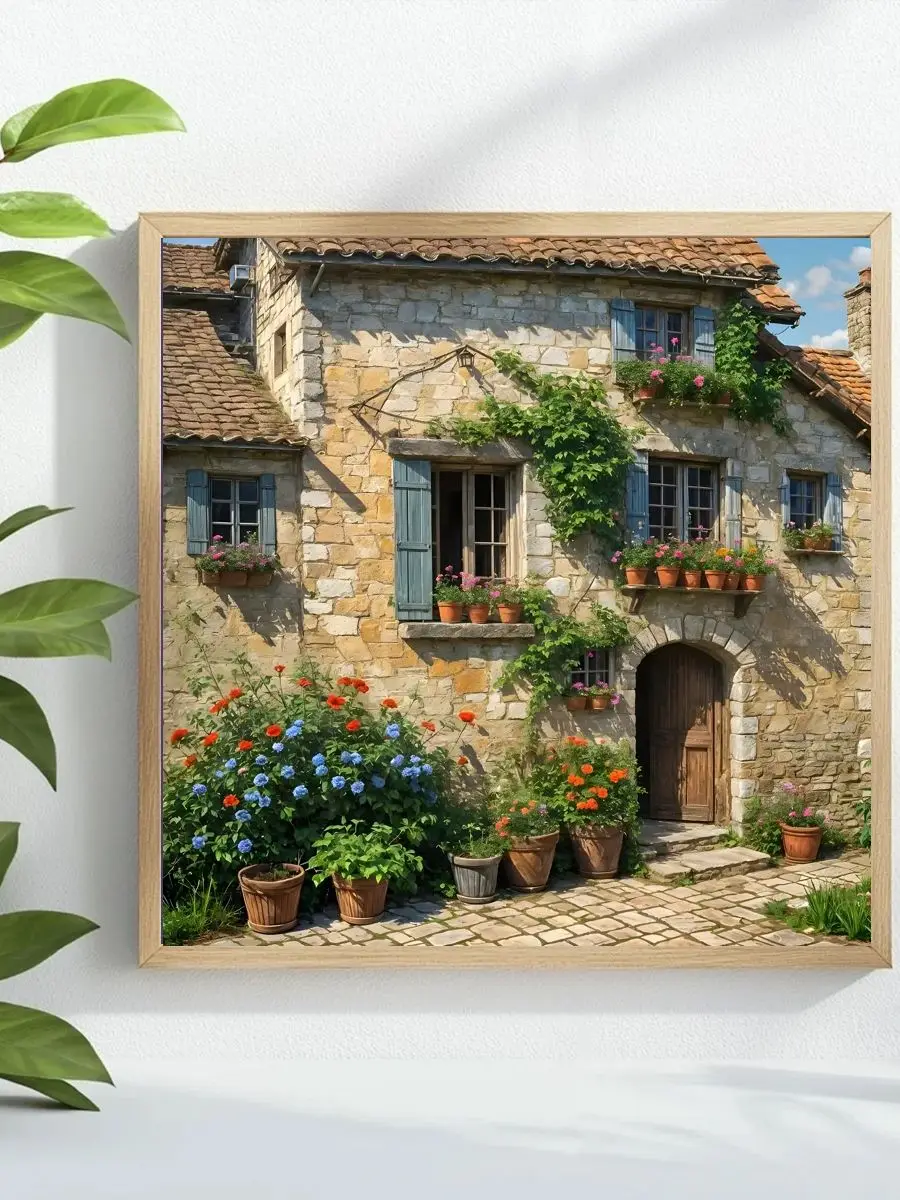 Streetscape 40X40CM/15,74 Zoll Kreuzstich-Set DIY 11CT/14CT Stickerei DIY Vollstickerei Stickset – Detail 1