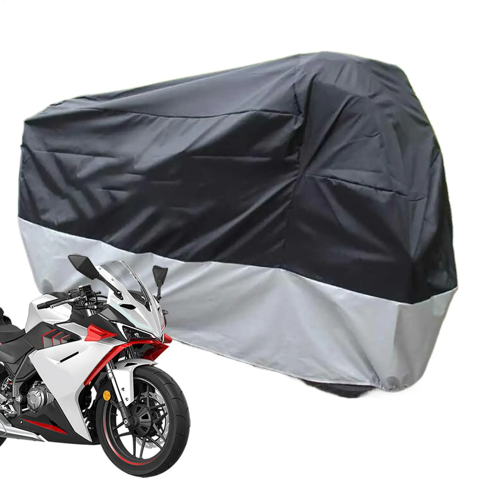 

Motorcycle Cover Waterproof, Rain And Dust, UV Cover Oxford Cloth All Season Windproof Storage Protector With Lock-Holes L-XXL