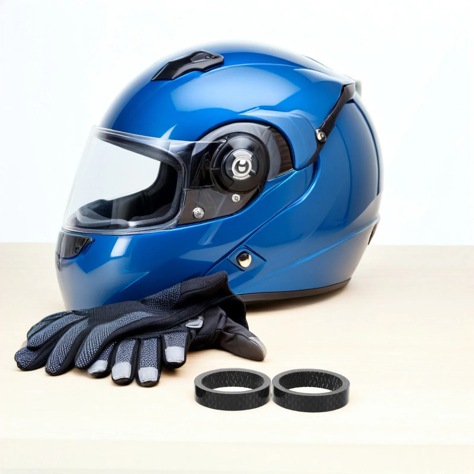 6 قطع من فواصل جذع سماعة الرأس من ألياف الكربون للدراجات الجبلية على الطرق، ملحقات ركوب الدراجات البديلة خفيفة الوزن وقوية #5