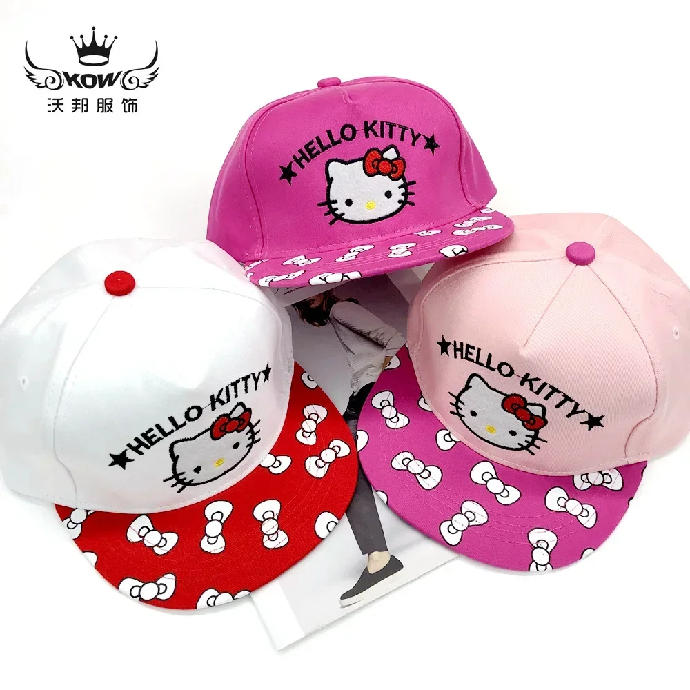 

Hello Kitty Kids Hat Gifts Girls Baseball Cap Peaked Cap Sanrio Shading Sun Protection Summer Cute Hip-Hop Embroidery Baby Hat