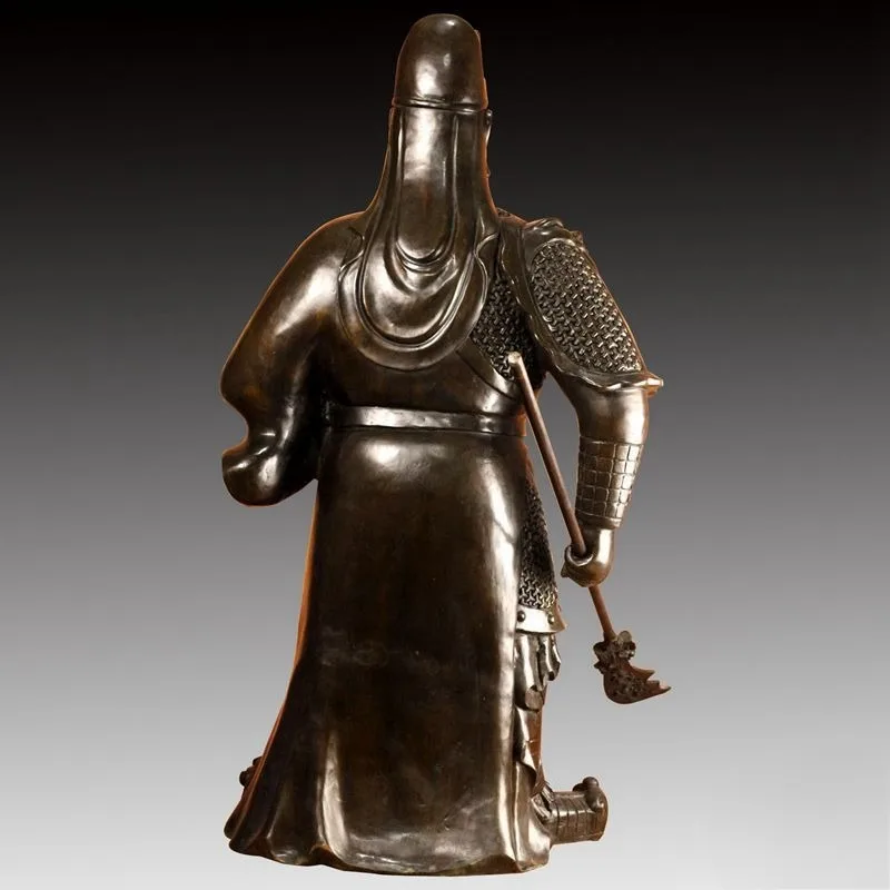 

Brass Guan Gong Martial God of Wealth bronze statue ornament, commoner Guan Gong large size, broadsword Guan Yuguan
