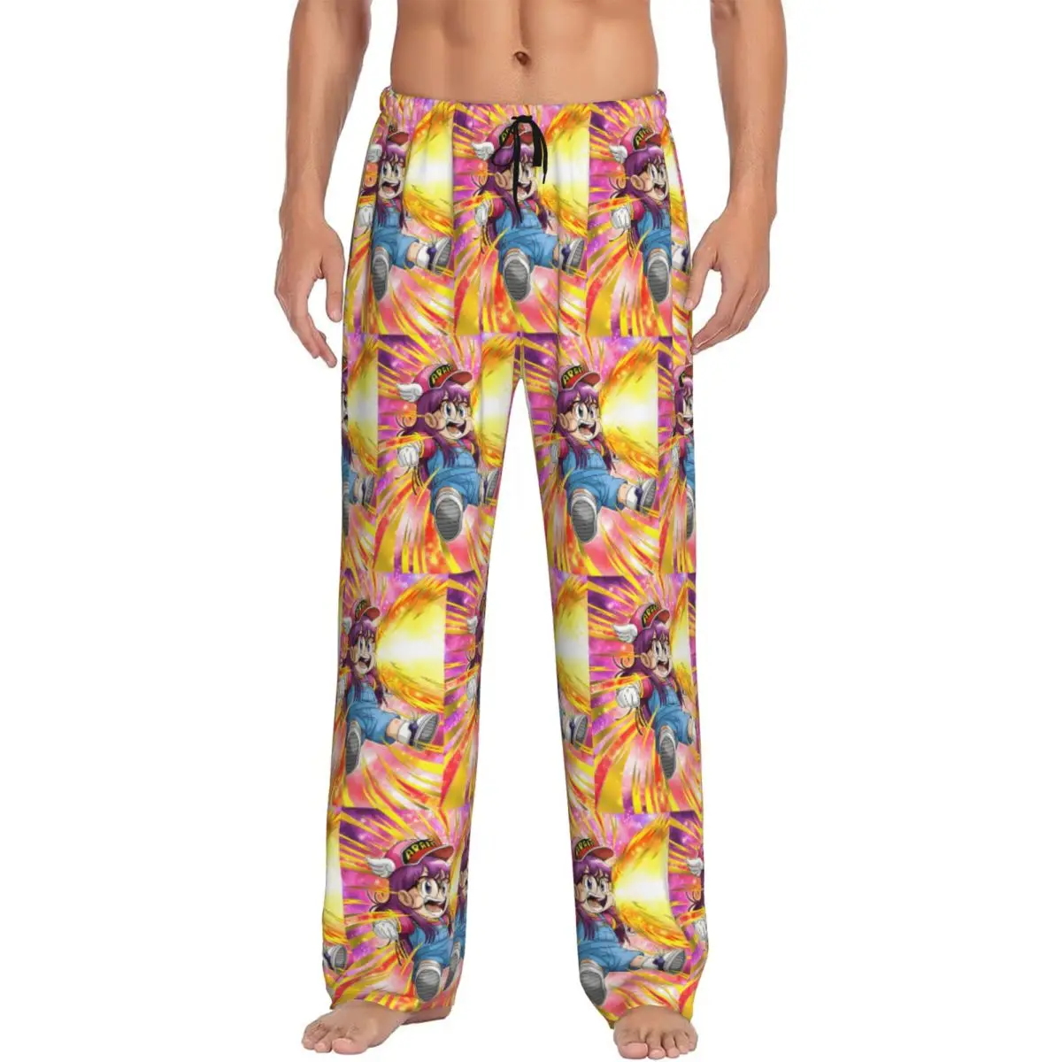 

Custom Dr S-Slump Arale Norimaki Pajama Pants Men's Manga Sleepwear Lounge Sleep Bottoms Stretch with Pockets