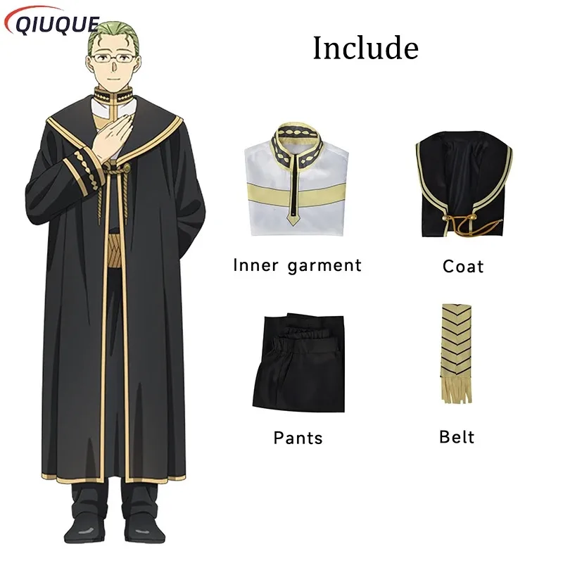 

qq023Anime at the Funeral Cosplay Sousou no Heiter Costume Wig Glasses Shoes Frieren Beyond Journey's End Suit O