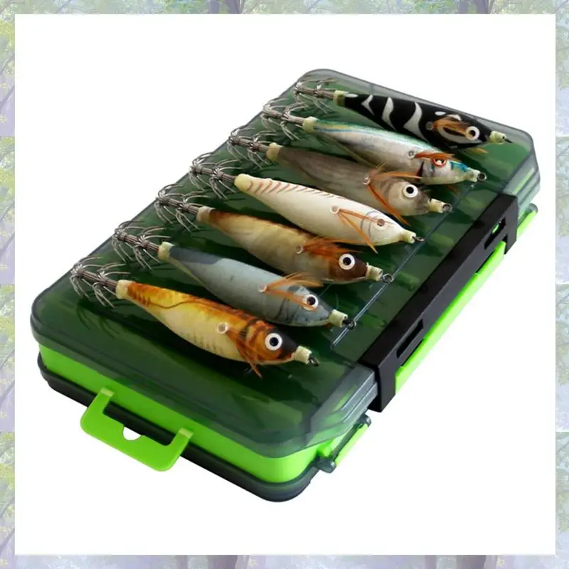 

New Arrival 14Pcs Luminous Wooden Shrimp Set Squid Hook Sea Fishing Cuttlefish Squid Umbrella Hook