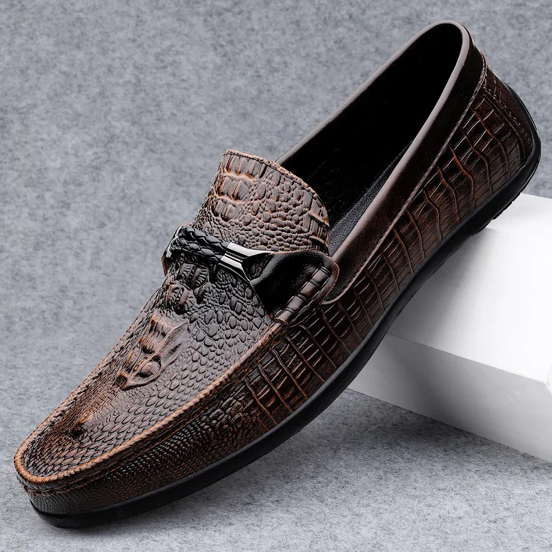 

Bean Shoes Men's Leather Soft Soled Casual Leather Shoe Breathable Men's Driving Shoes