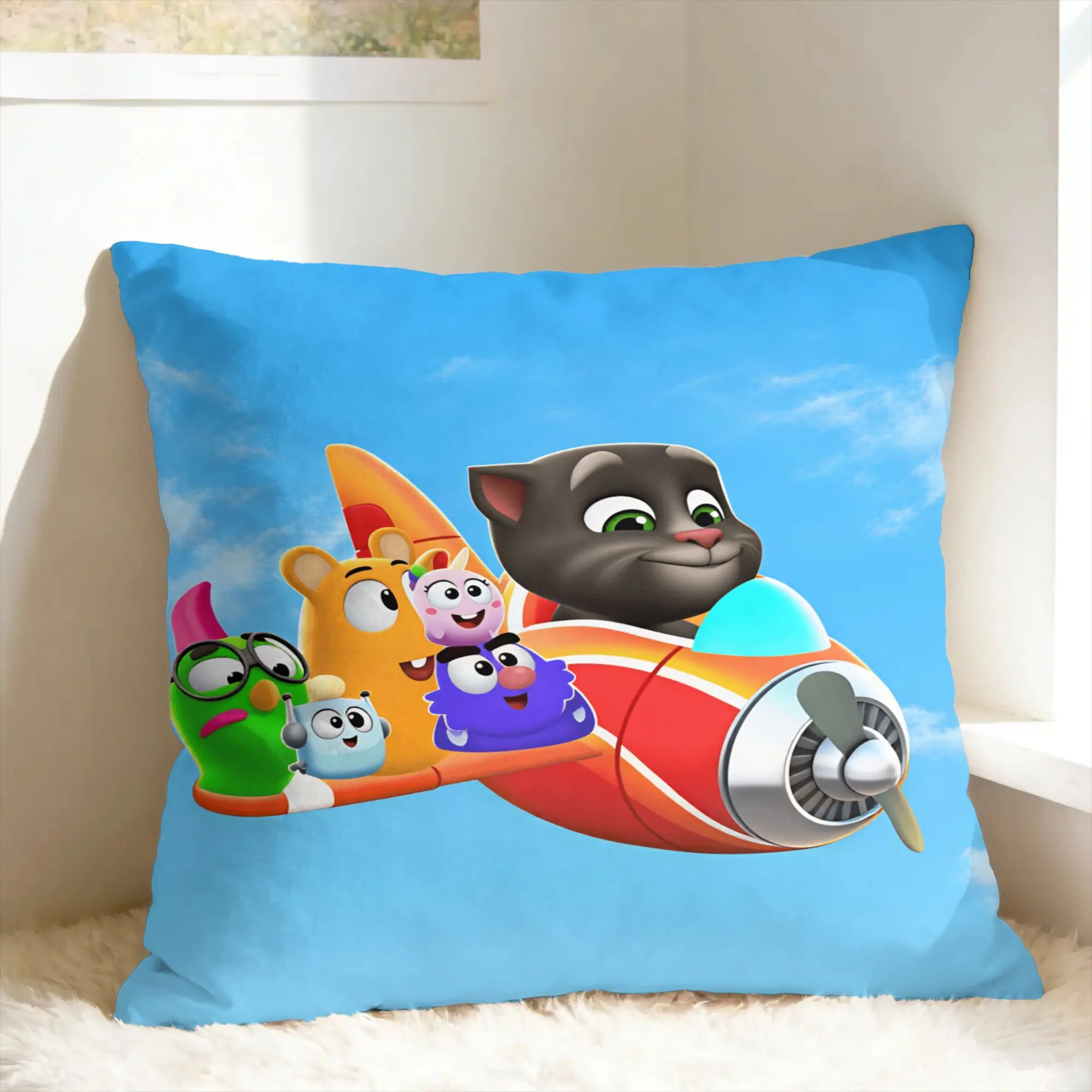 Decorative T-Talking T-Tom And F-Friends Pillow Case  Comfy Pillow Cover Cute Funny Cushion Cover For Sofa Home Decoration