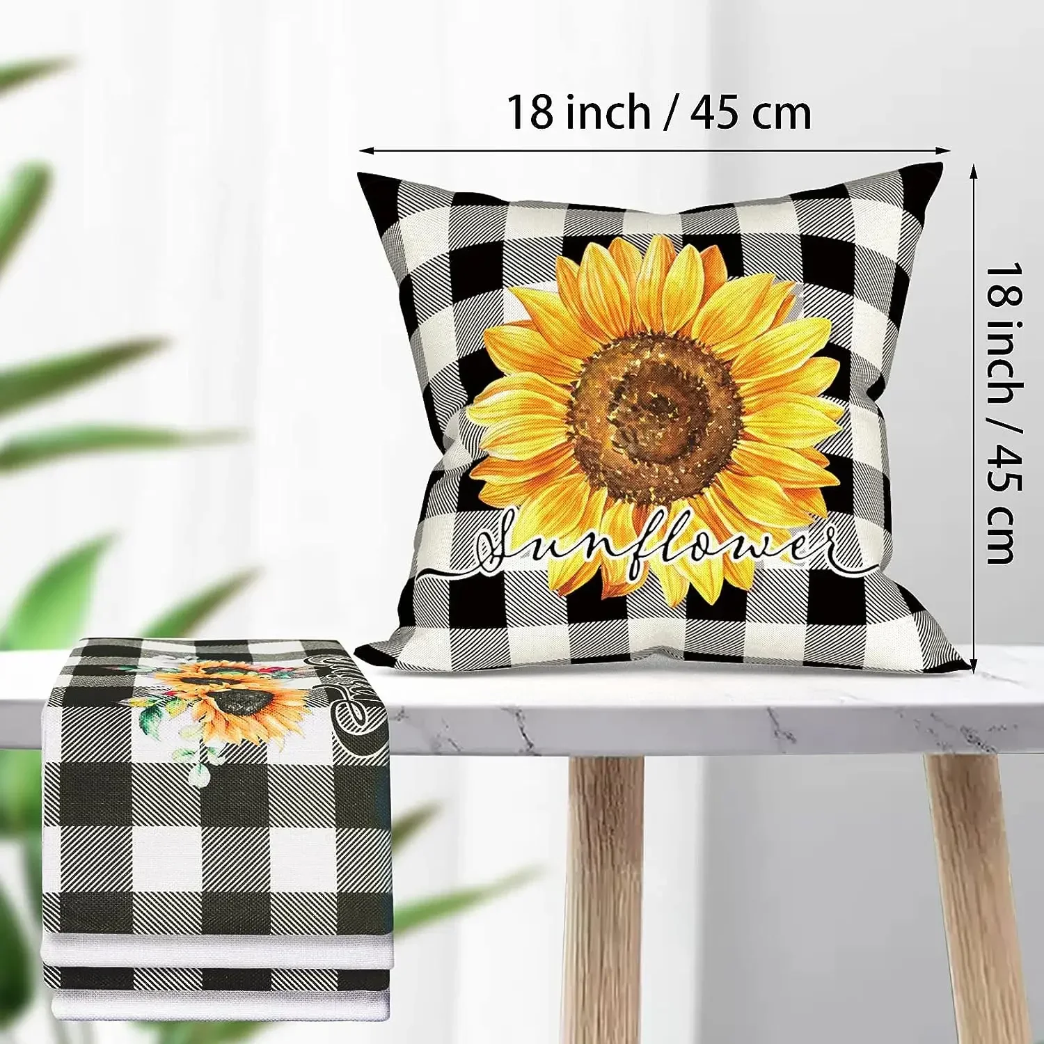 Farm Autumn Pillowcase Sunflower Throw Pillowcase Blooming Spring and Summer Daisy Sofa Pillow Outdoor Pillowcase Decorations