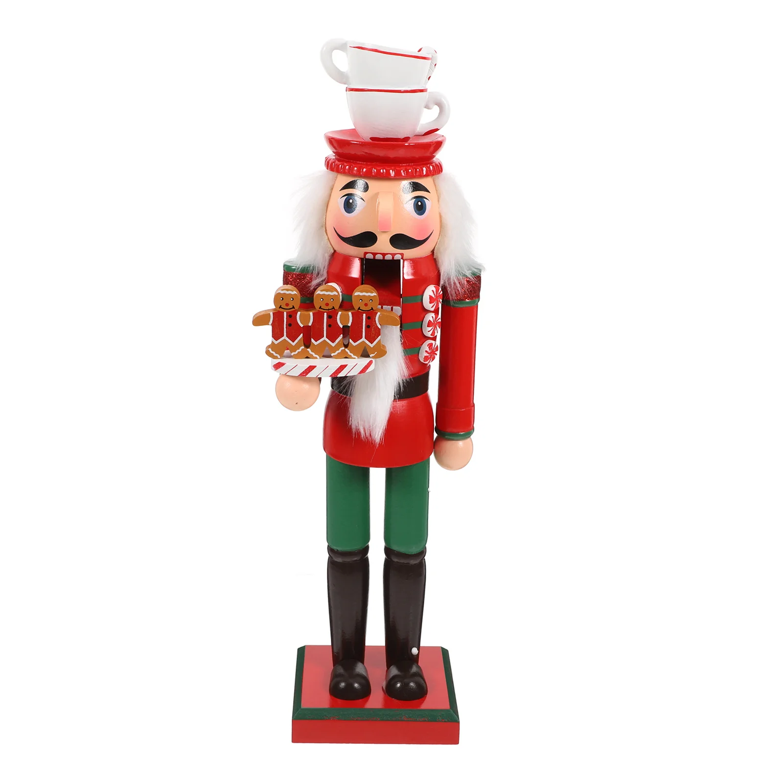 

35cm Traditional Wooden Nutcracker Christmas Gingerbread Soldier Holiday Centerpiece Decor for Home Party Nutcracker Centerpiece