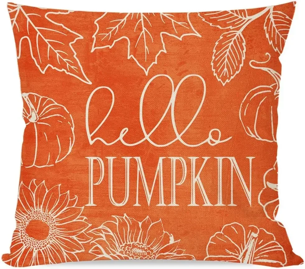 Autumn Pillowcase Pumpkin Leaf Autumn Decorative Outdoor Pillow Decorative Pad Box Farm Festival Decorative Pad Seat Cover