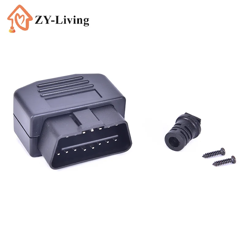 Universal OBD 16 Pin Sockets Connector Plug with Shell and Screw Male Auto Car Connector Cable Wire