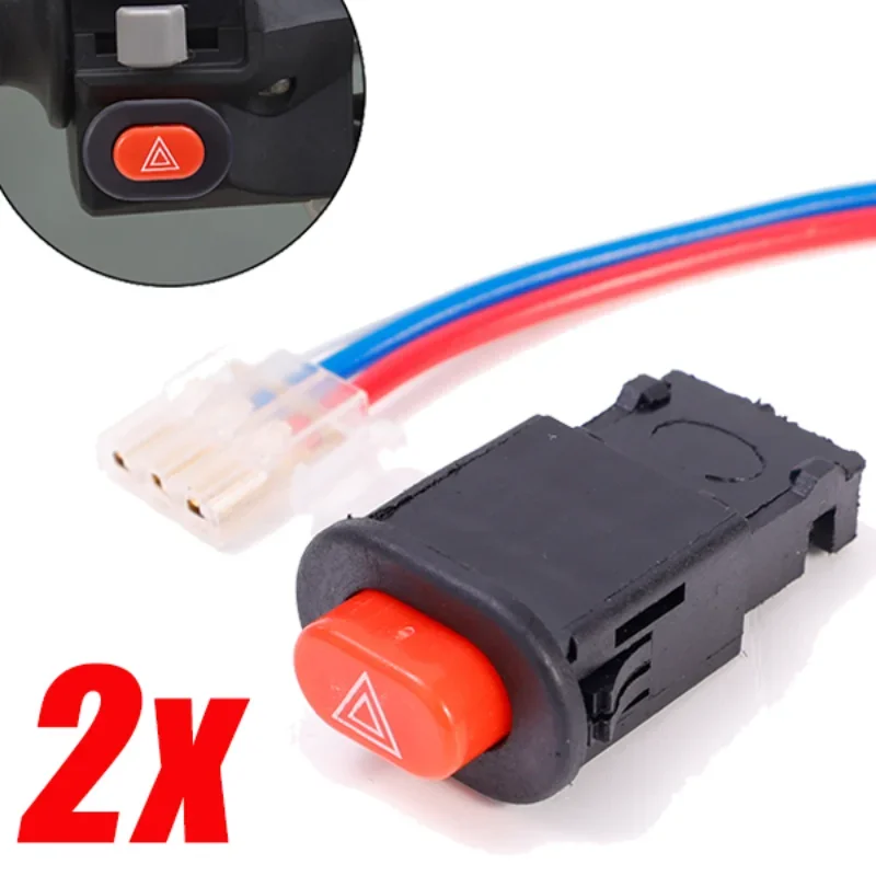 Motorcycle Hazard Light Switch Double Flashing Warning Flasher Emergency Signal Wires for Motorcycle E-scooter Electric Vehicles