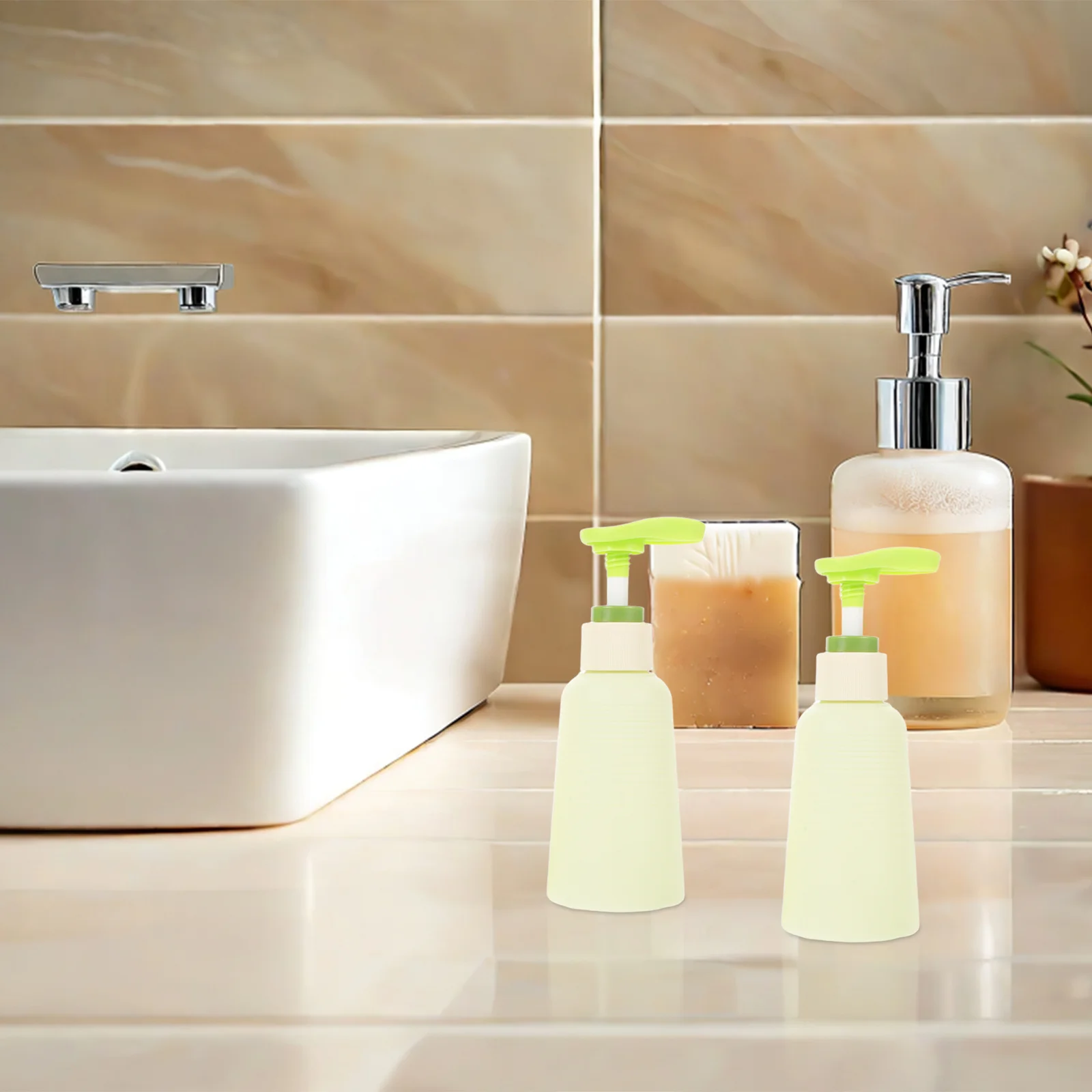 10pcs Travel Lotion Containers 100Ml Avocado Green Refillable Airless Pump Bottles Leakproof For Shampoo Body Wash Portable