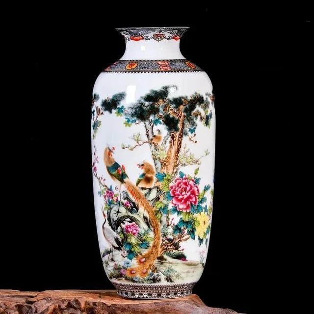 25cm جينغدتشن السيراميك زهرية خمر النمط الصيني الحيوان زهرية غرامة سطح أملس ديكور المنزل تأثيث المواد