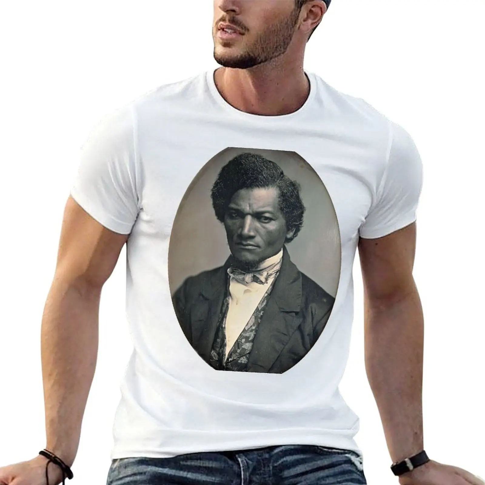 Frederick Douglass - Photo T-Shirt Daily Casual Short Sleeve Tee Shirt