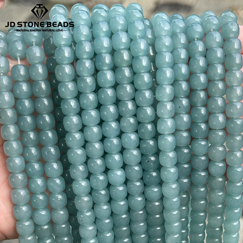 

7x8mm Natural Stone High Imitation Guatemala Jadeite Chalcedony Barrel Shape Beads for Jewelry Making DIY Necklace Bracelet