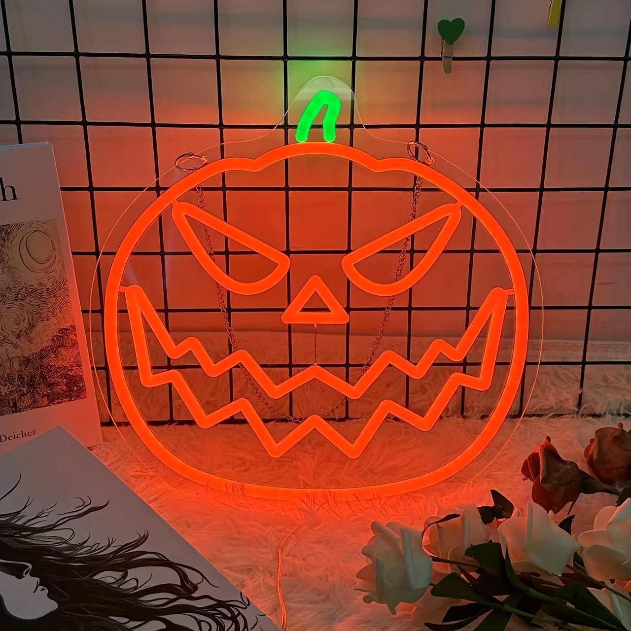 Pumpkin Neon Sign Light Halloween Decorative Lights For Wall Decor USB Powered neon Sign Decorative Wall Mounted Lights Gifts