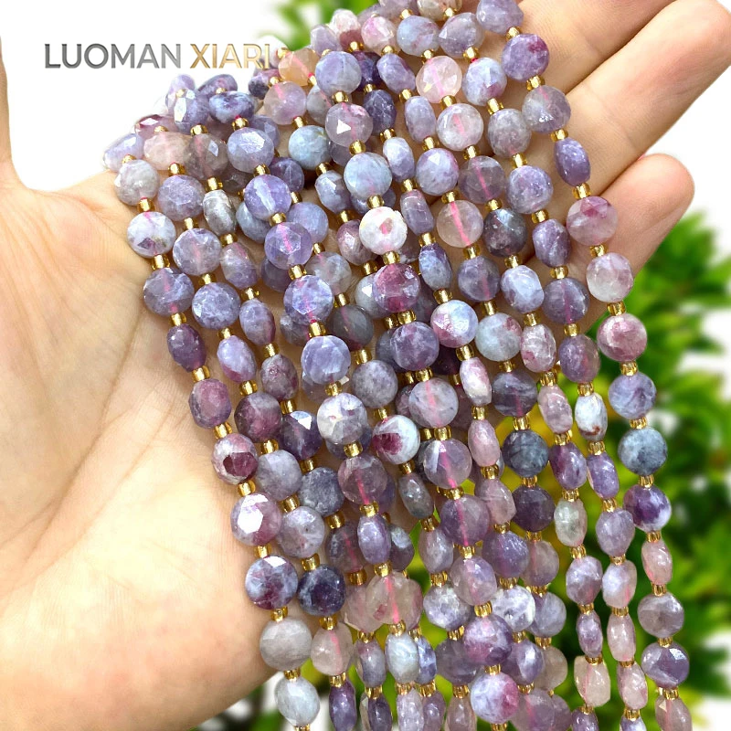Großhandel 8mm Facettierte Rondell Naturstein Rosa Turmalin Zwischenperle für Schmuckherstellung DIY Armbänder Anhänger Zubehör – Detail 2