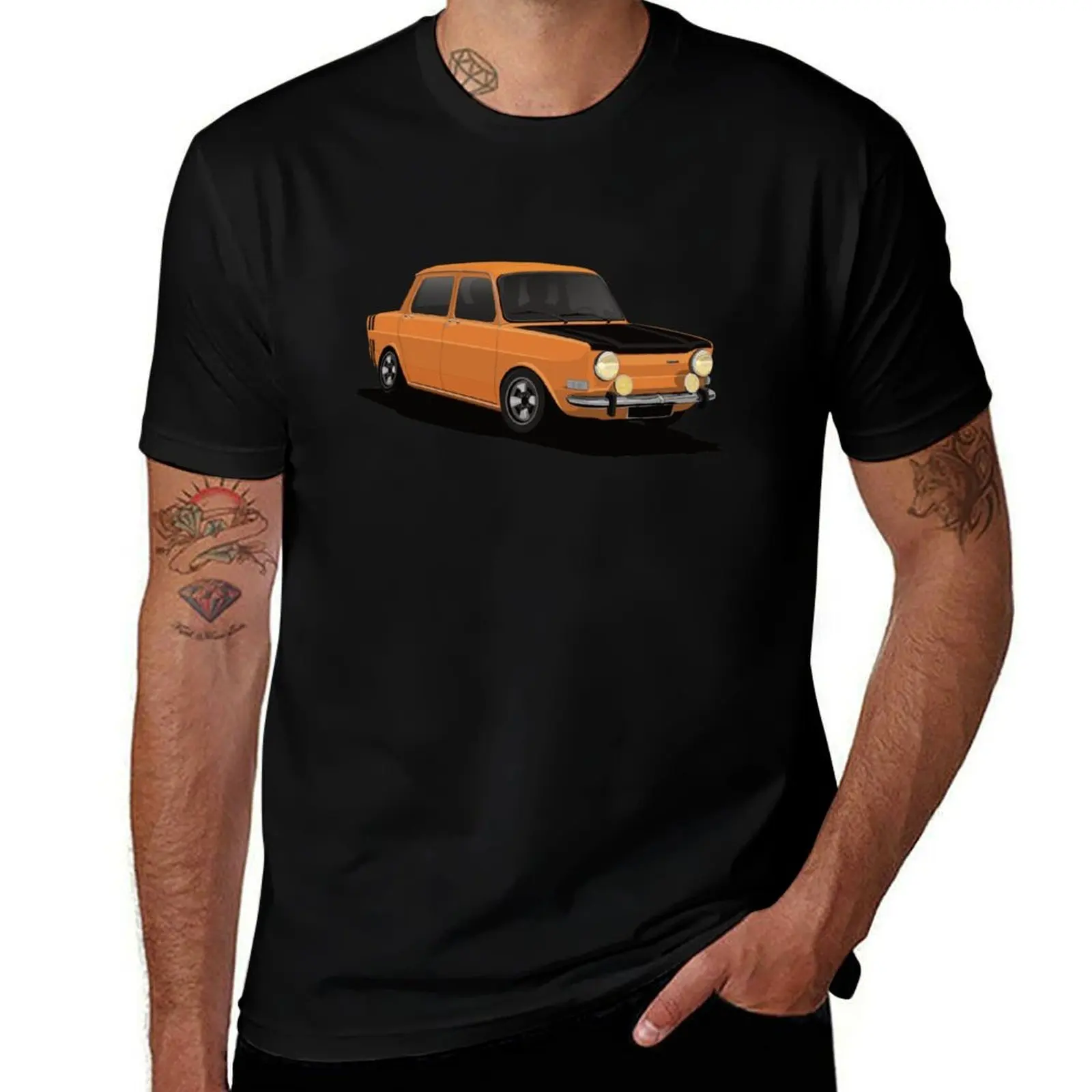 Simca 1000 Rallye orange T-Shirt UV Sun Protection Tee Shirt