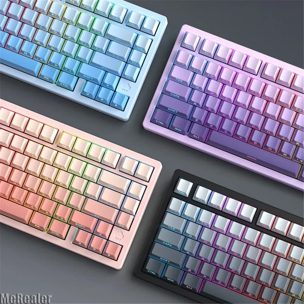 

Rainy Wob 75 Keycaps 133 Keys Gradient PBT DYE SUB Key Caps Cherry Profile Keycaps for Sugar65 LEOBOG Hi75 Hi8 Aluminum Keyboard