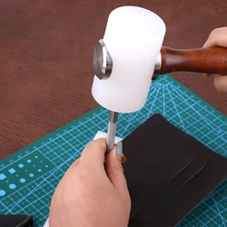 Fenrry 1Pc Leather Carving Craft Hammer Tool Kit Cowhide Punch Cutting Sewing DIY Tools 345g Hammer Leather Punch Tools