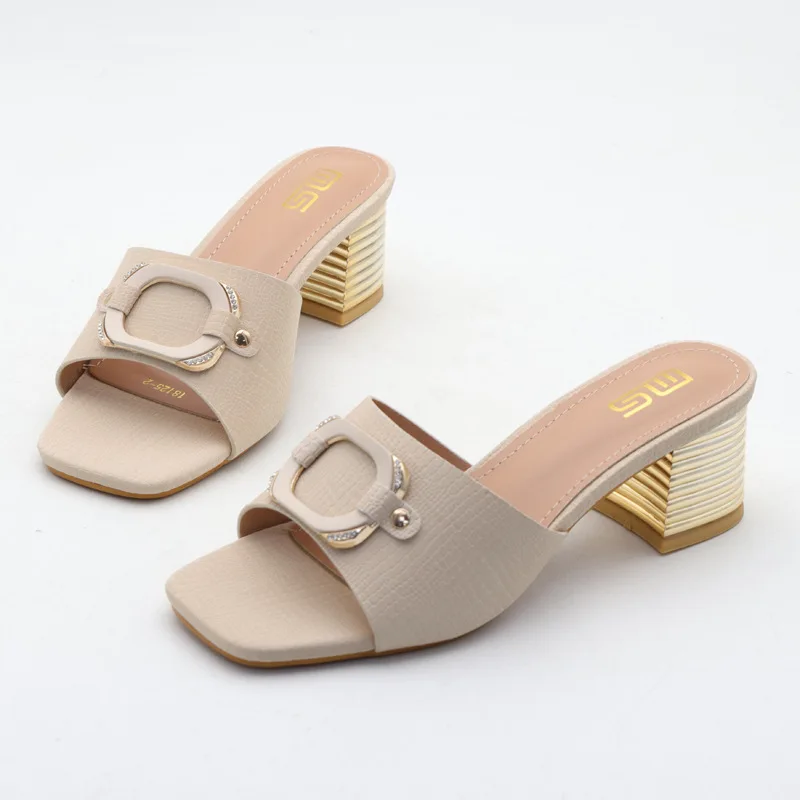 Chaussures Rome à talons bas en caoutchouc PU, chaussures Rome en tissu