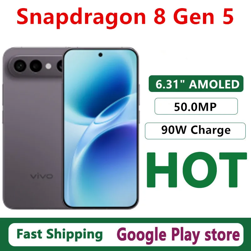 Vivo ? Mini t�l�phone portable S50 Pro, Original, Snapdragon 8 Gen 5 OTA, 6.31 pouces, AMOLED, 120HZ, 6500mAh, batterie 90W, Charge 50.0MP, cam�ra
