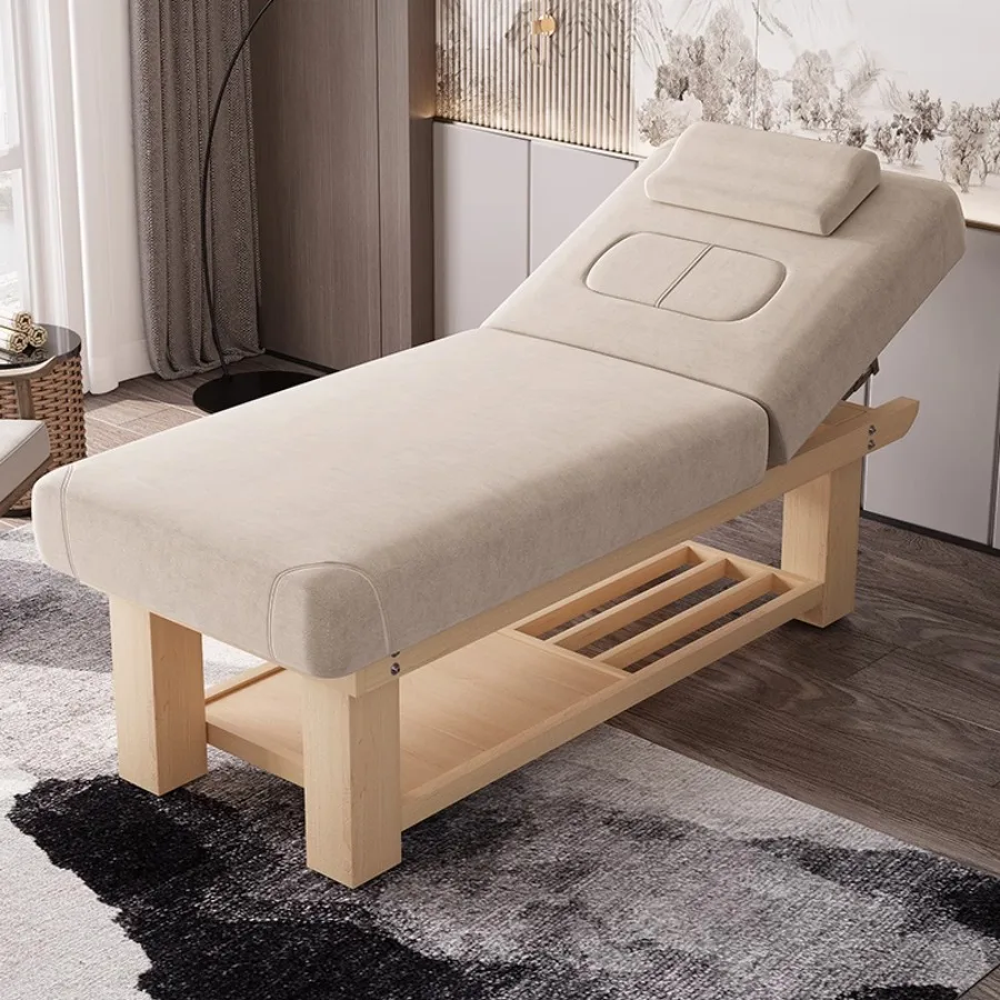 

Head Hole Massage Table Topper Professional Adjustable Leg Wood Massage Table Neck Support Matrass Pillow Camas Salon Furniture