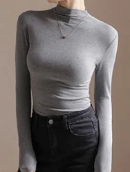 2025 New Large-size Women's T-shirt Turtleneck Base Shirt Autumn and Winter Fashion Warm Inside The Top