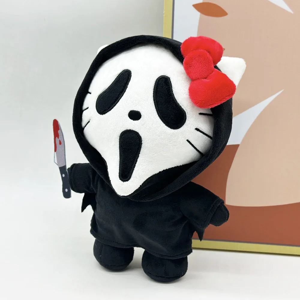 2026 24cm KT Ghost Face Figure Halloween Squish Doll Halloween Decoration Cool Ghost Cat Horror Movie Periphery Christmas Gifts