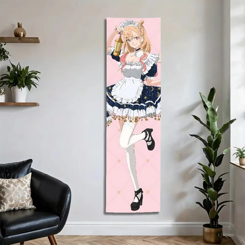 VIKAMA „Kitagawa Kaimu“ Anime-Wandteppich, langes Wandbehang mit Dienstmädchen-Motiv, Anime-Stil Lolita-Wanddekoration für das Schlafzimmer