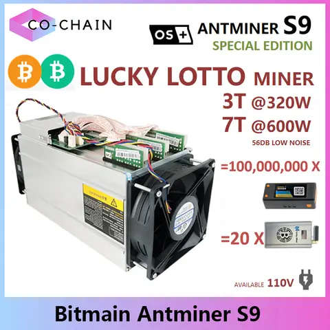 Antminer-S9 BTC Lucky Miner, Mineiro Solo, 3T, 300W, 7T, 600W, BTC, Lotus com PSU, Ruído Baixo que o Nerdminer