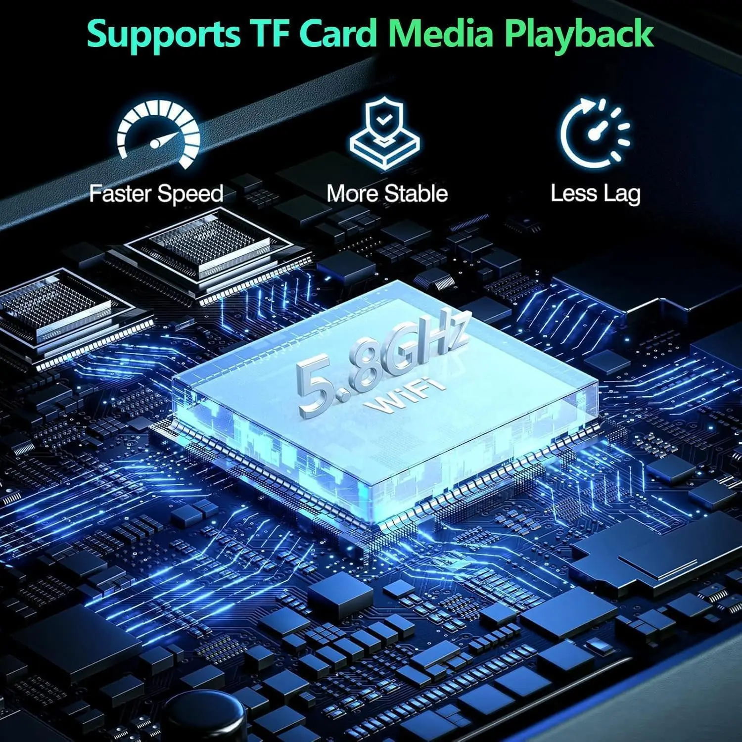 محول CarPlay اللاسلكي لسيارات 2015+، اتصال سريع ومستقر، يدعم Netflix، YouTube، بطاقة TF، iOS 10+