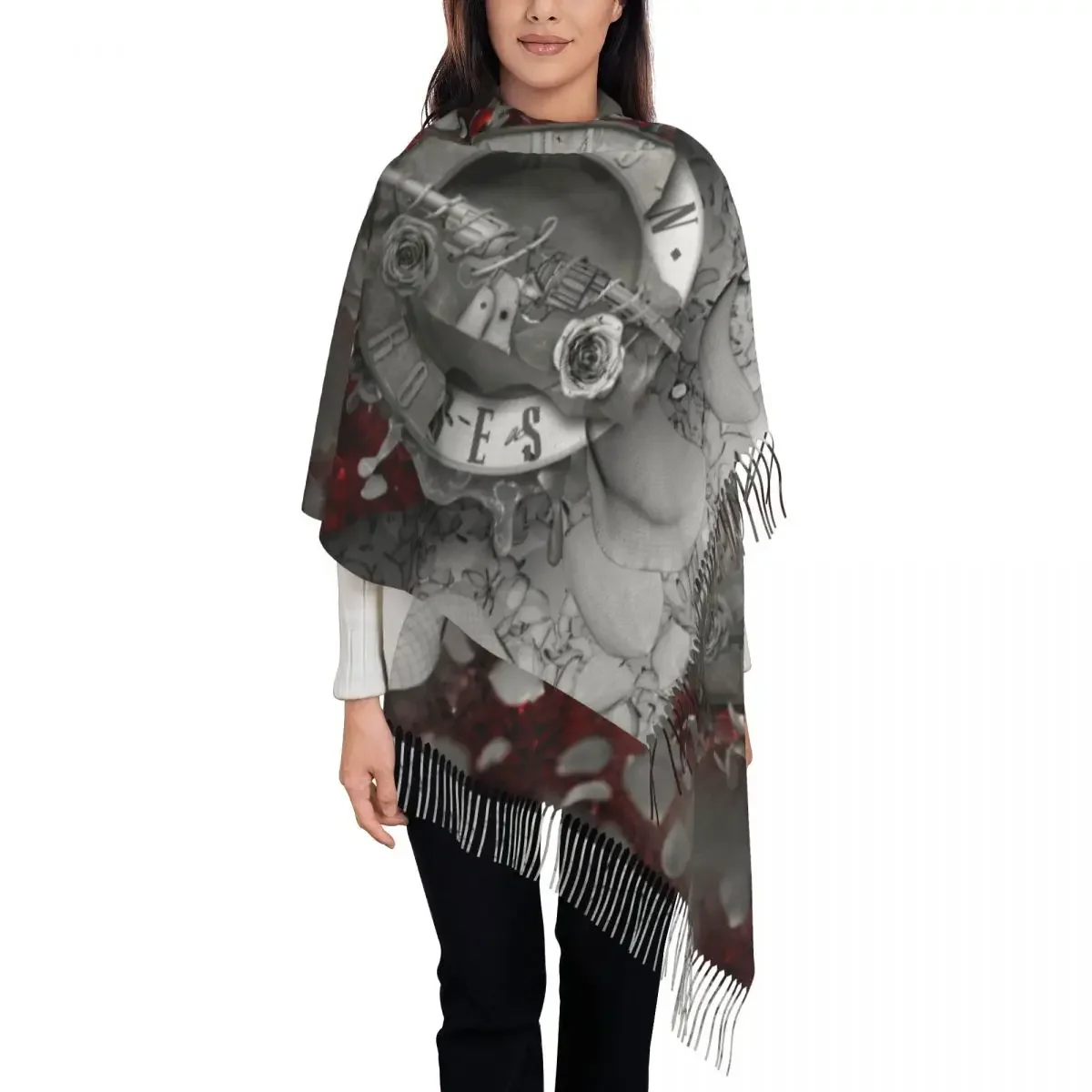 Customized Print   Band Scarf Women Men Winter Warm Scarves Bullet Logo Shawl Wrap