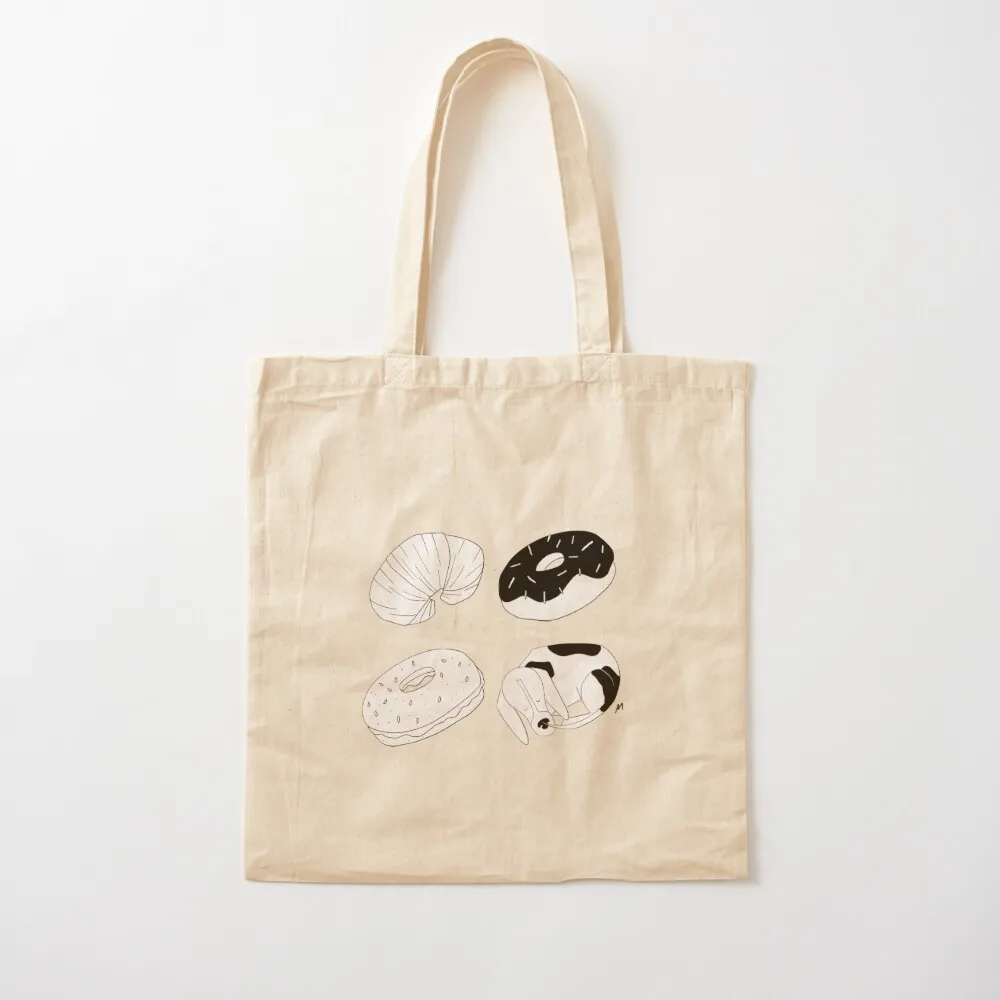 

Donut Dog Tote Bag reusable grocery bags cloth bag woman Canvas Tote Bag