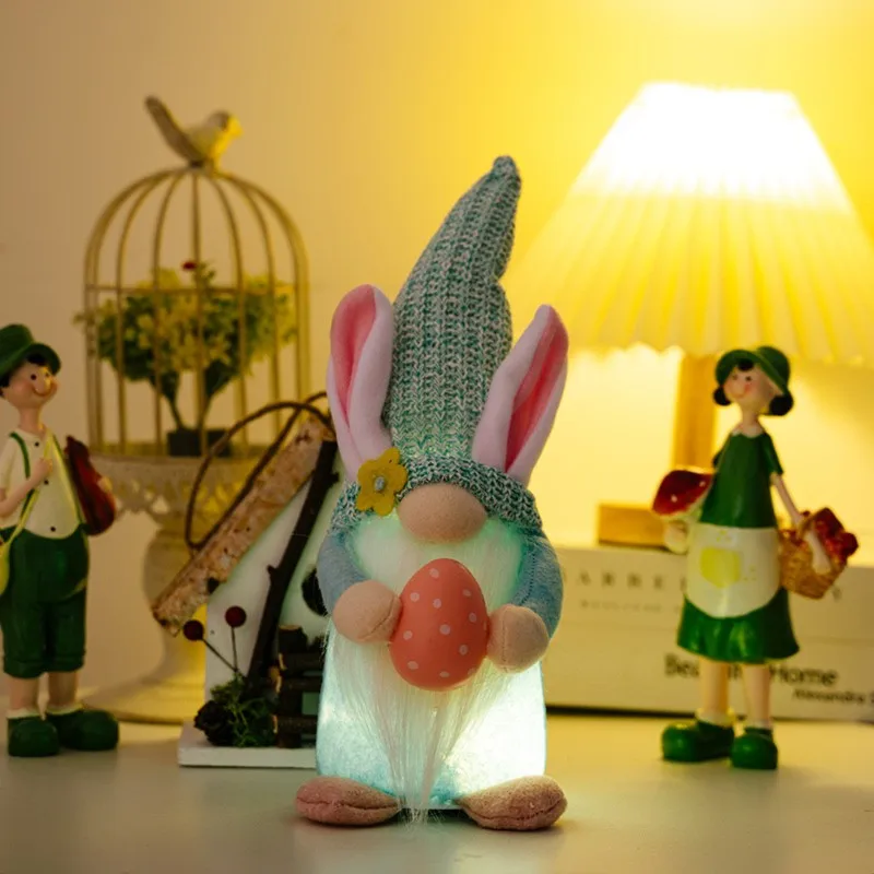 With Light Gnomes Indoor Decorations, Spring Summer Gnome Holiday Decorations, Handmade Stuffed Plush Gnomes